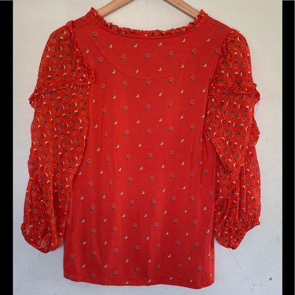 ANTHROPOLOGIE Maeve Polka Dot Balloon Sleeve Top - Picture 2 of 12